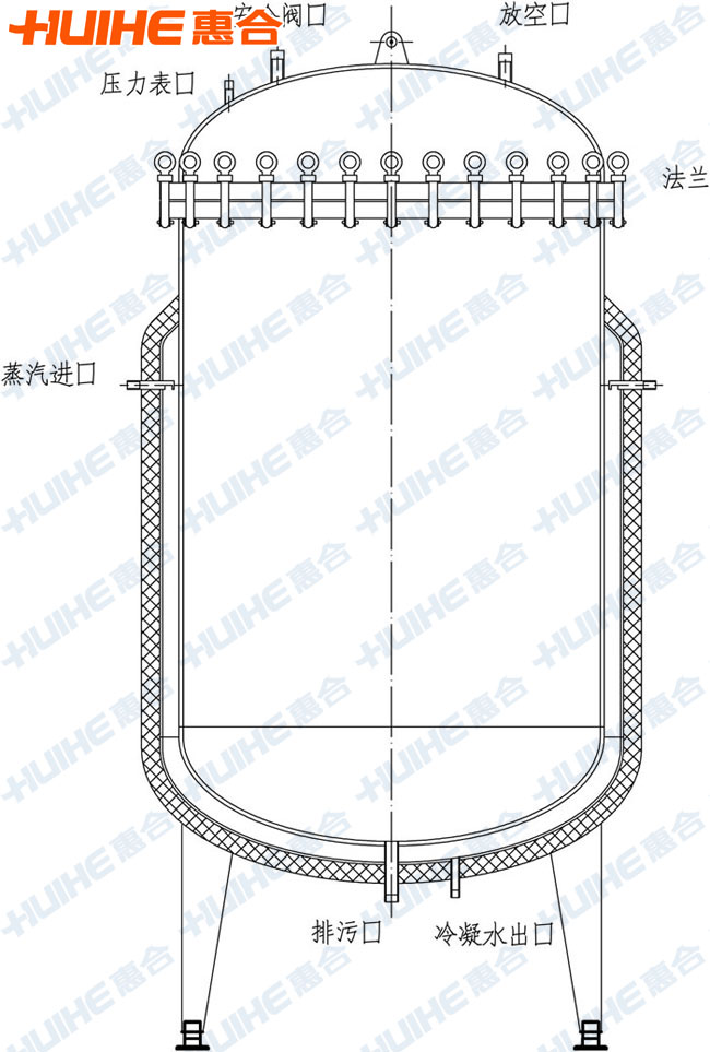 蒸汽蒸煮鍋結(jié)構(gòu)示意圖展示